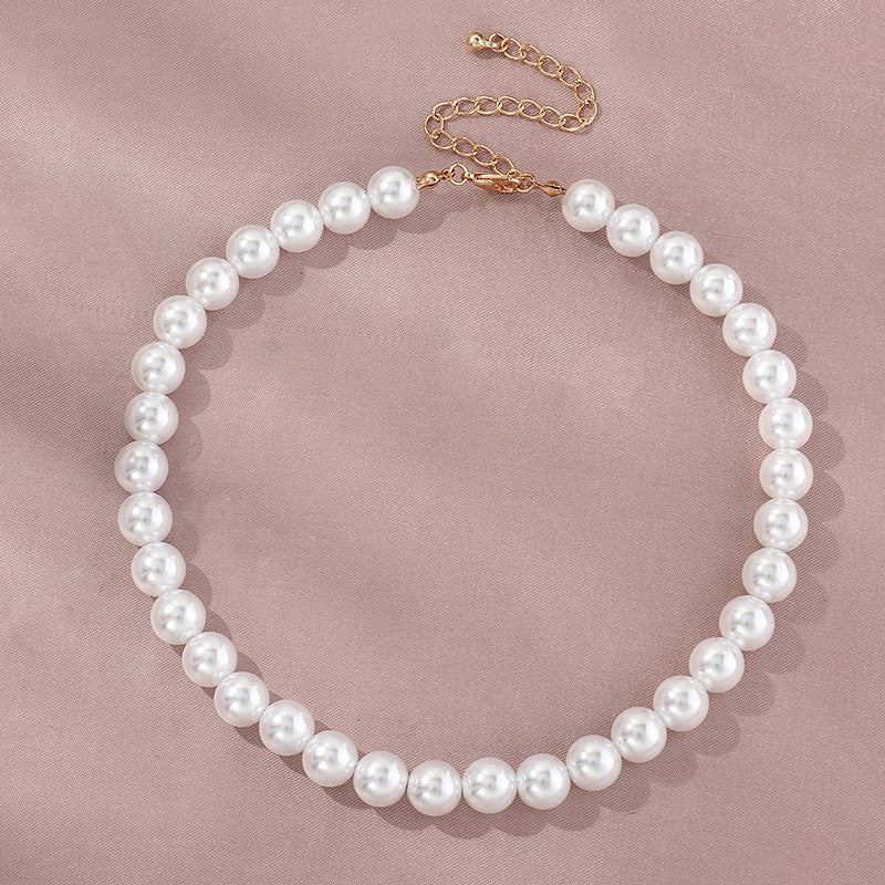 Elegant Round Pearl Necklace Temperament Pearl Necklace