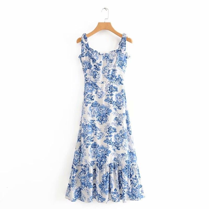 Printed hem Ruffle Dress