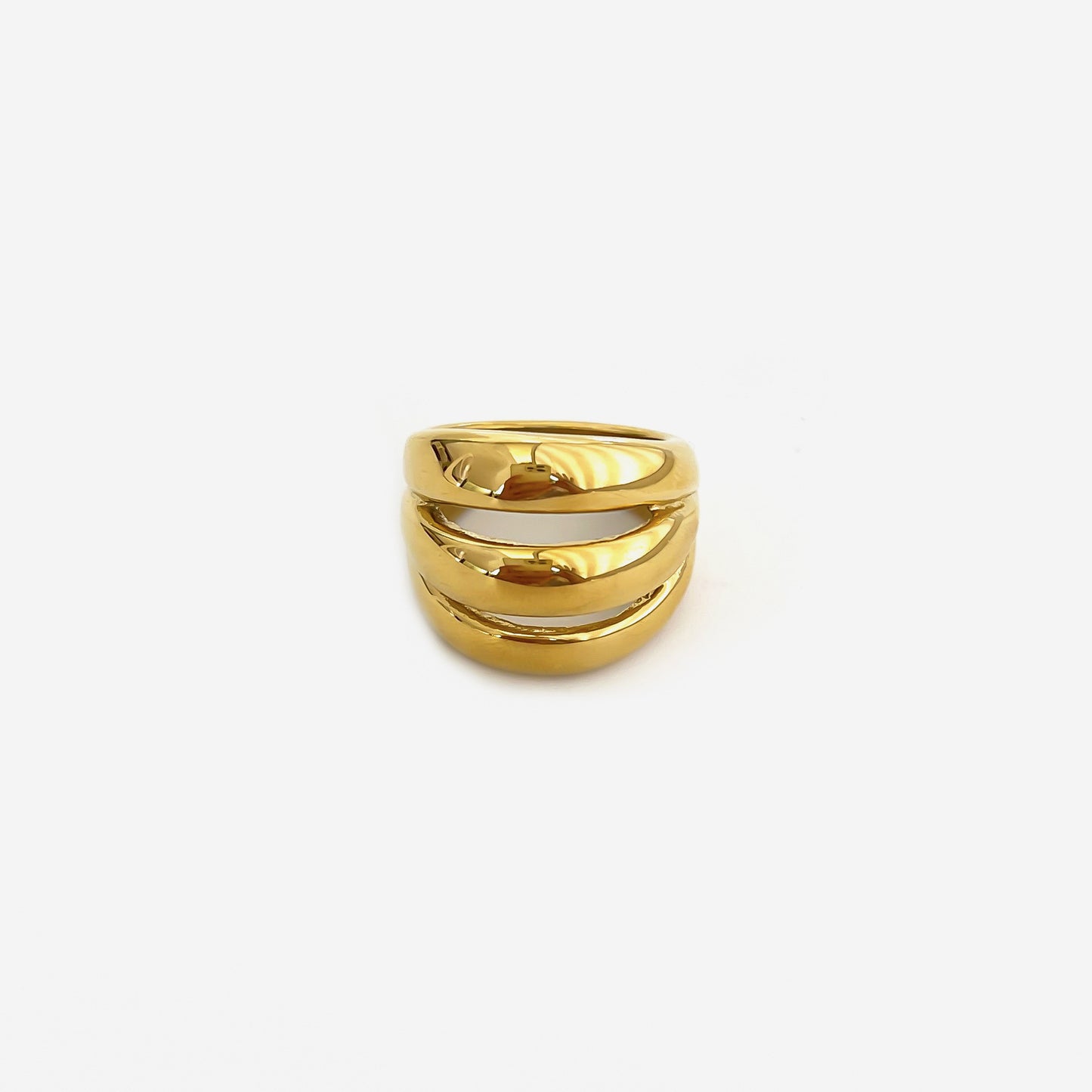 Stainless Steel Hollow Three-ring Three-color Niche Simple Women