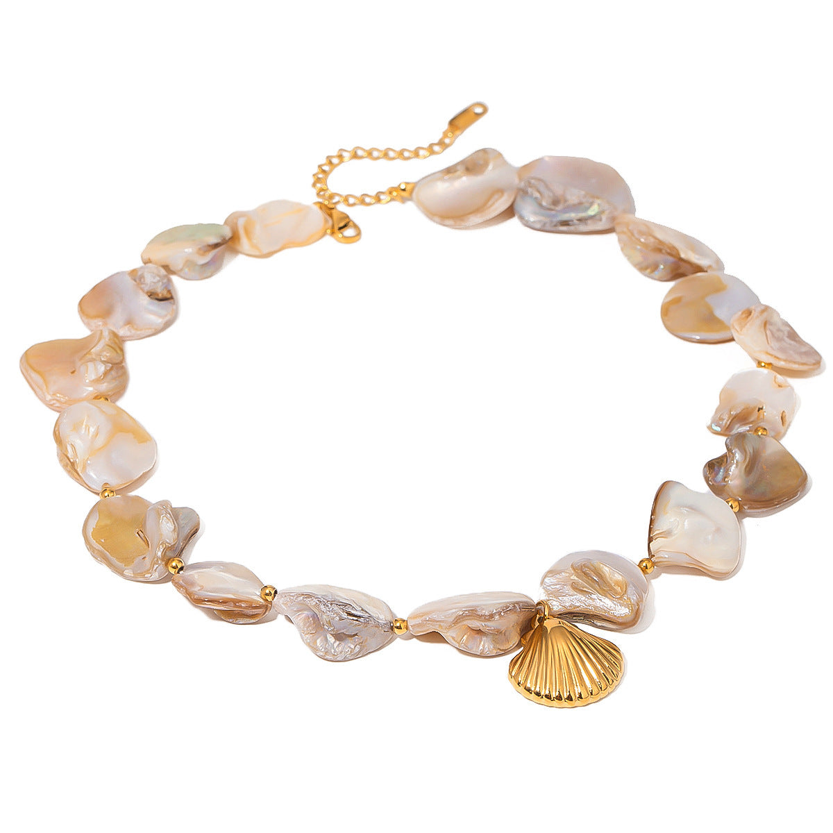 Aquamarine Seashell Necklace