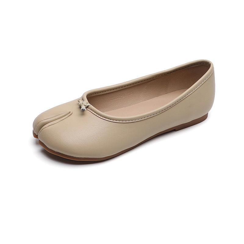Women's French Mary Jane Split Toe Flat Shoes