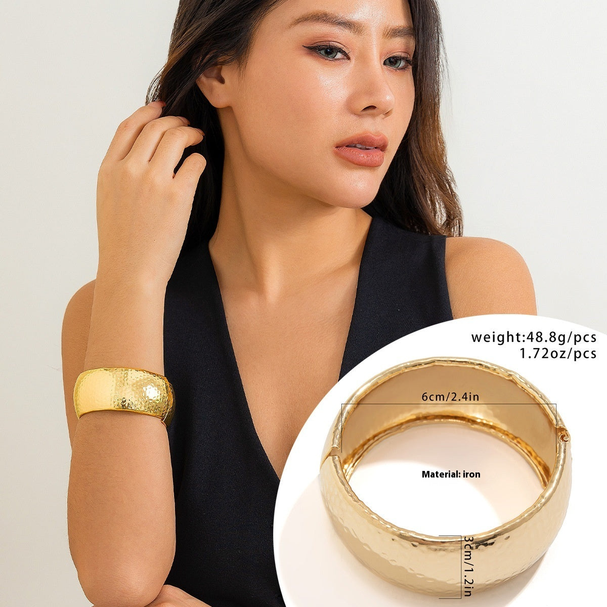 Metal Glossy Water Droplet Hugging Bracelet For Fashionable