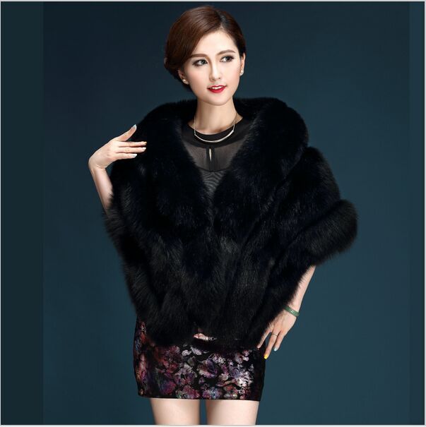 Autumn And Winter New Fox Fur Silver Fox Fur Coat Shawl Cape Female