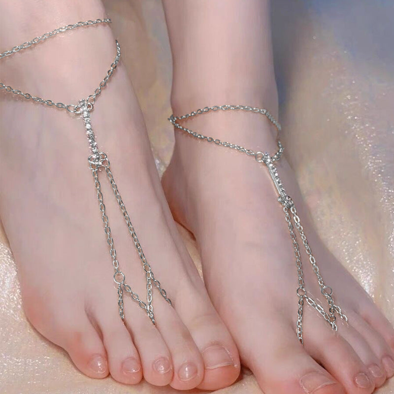 Retro Fashion Multi-layer Tassel Anklet For Women