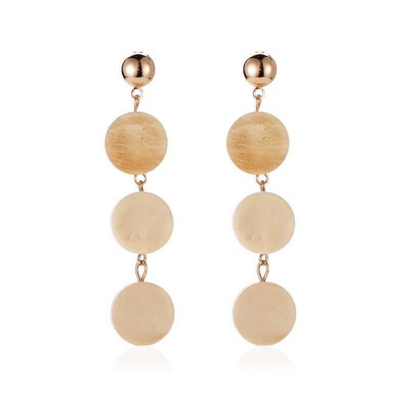 Korean Fashion Earrings Creative Wooden Tassel Earrings Women