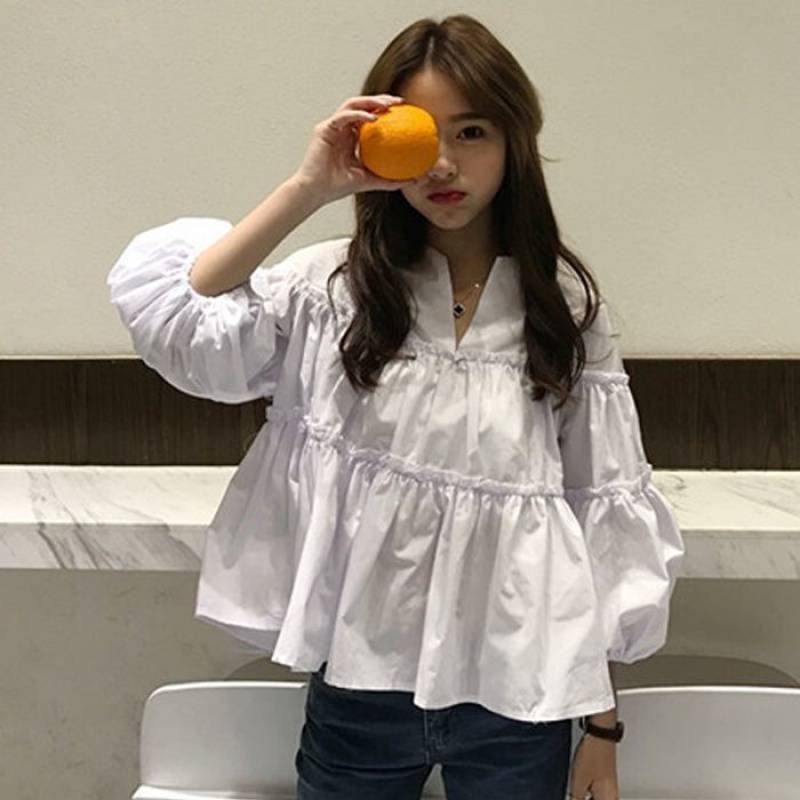 Autumn New Lace Shirt Design Sense Niche Shirt Female Korean Version Sweet And Loose Wild Baby