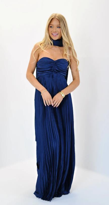 Women's Party Silk-like Pleated Simple Dress