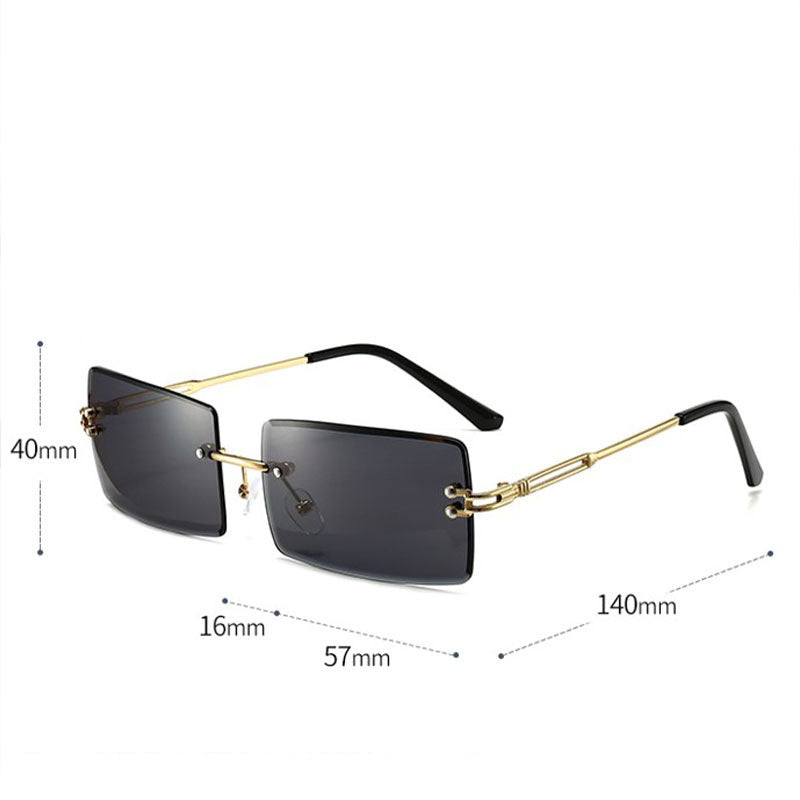 Women's rimless gradient sunglasses