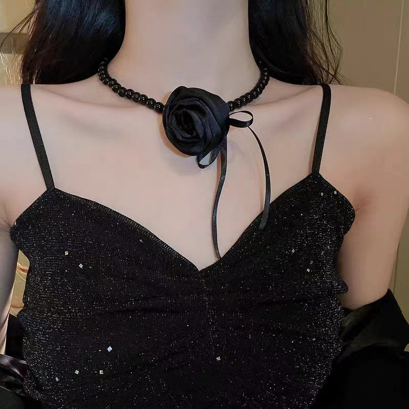 Women's Bow Tassel Pearl Necklace