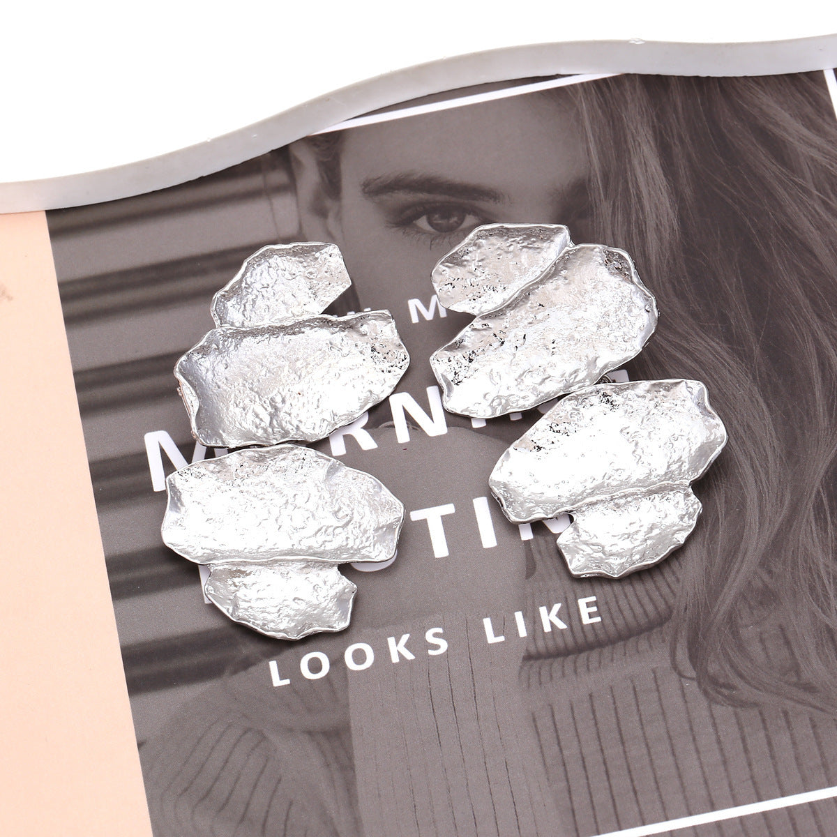 Alloy Leaf-shaped Earring Irregular Leaf Earrings