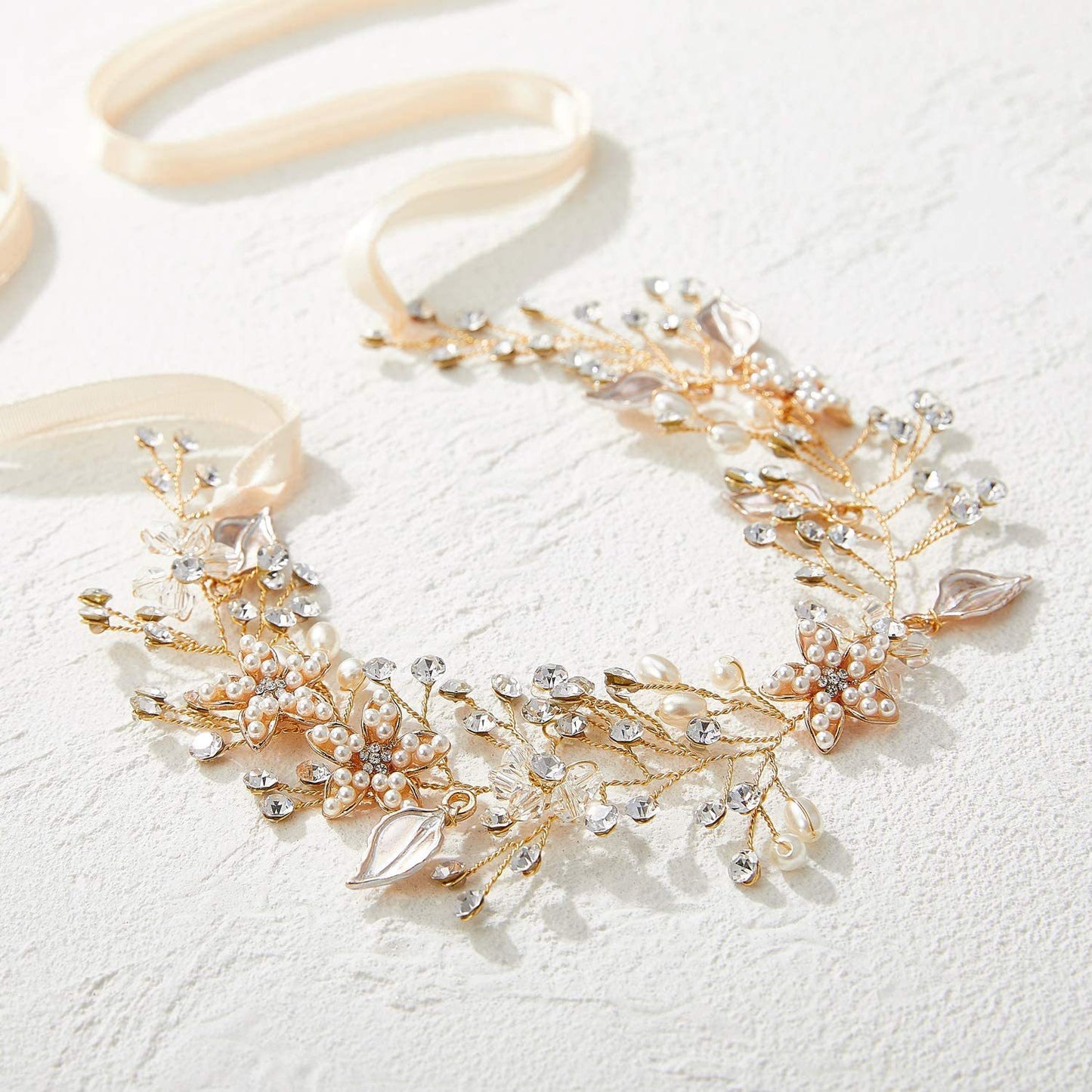 Bridal Headdress Crystal Pearl Hair Band