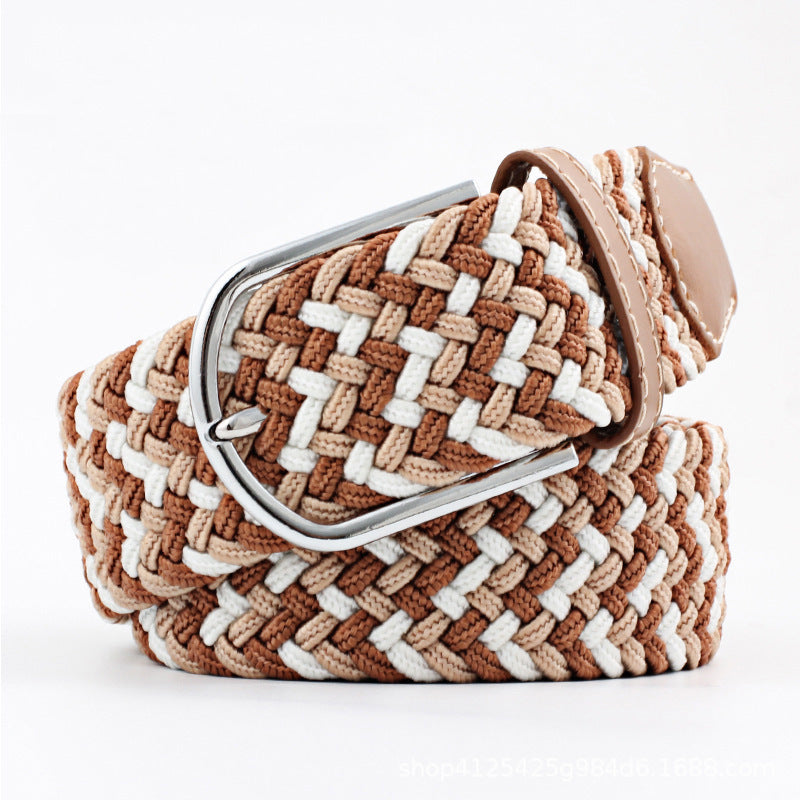Elastic Woven Belt Corrugated All-match Casual Women's Canvas