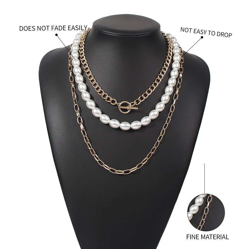 Imitation Oval Pearl Choker