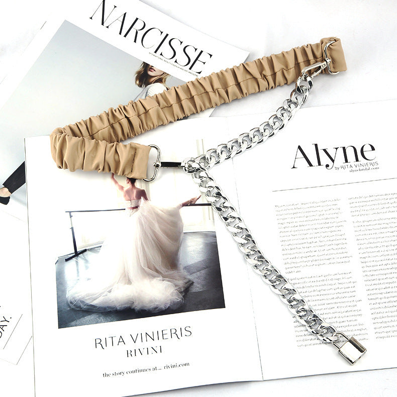 Silver Chain Decoration Belt Women