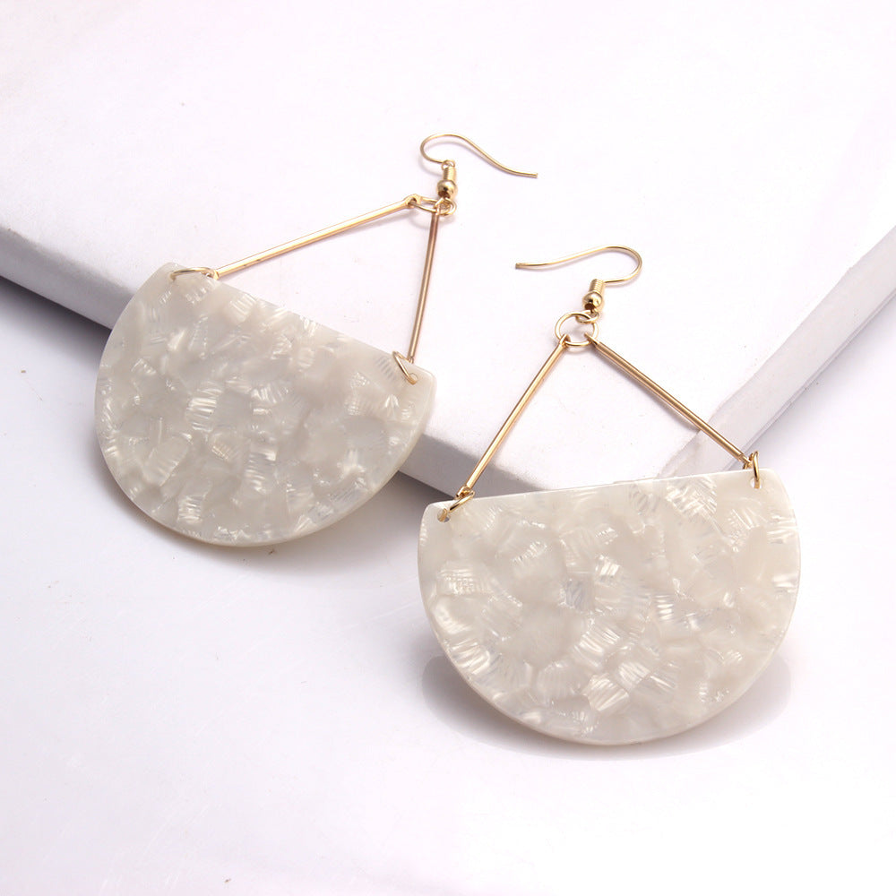 Wild Geometric Heart Large Resin Dangle Earrings