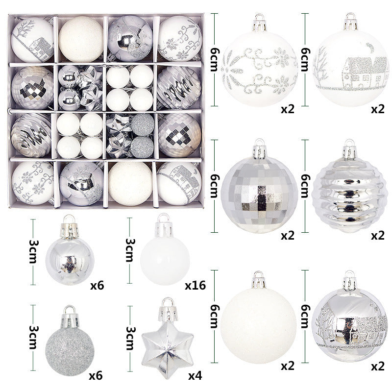 44PCS Painted Shaped Paper Box Electroplating Ball Pendant