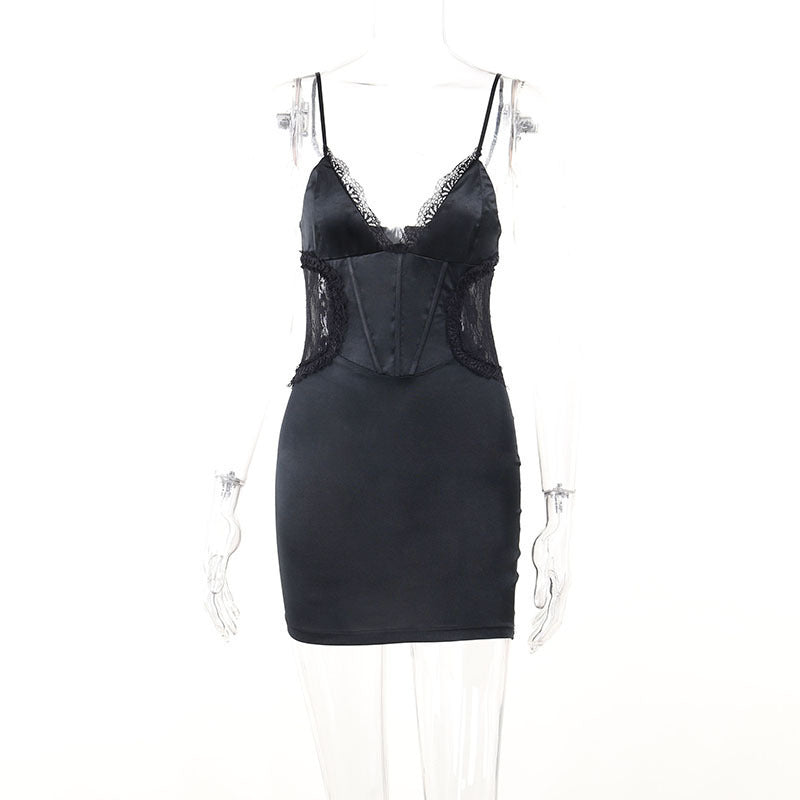 Lace Waist Cut Out Short Skirt