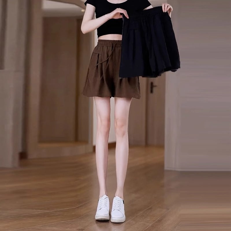 Casual Shorts Women's High Waist Summer Thin Plus Size