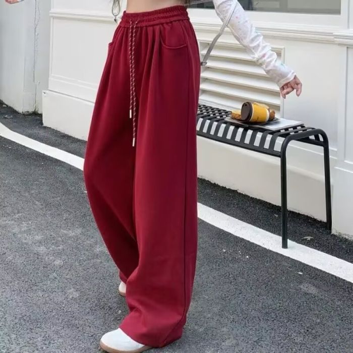 High Waist Drooping Straight Casual Mop Pants Loose Sweatpants