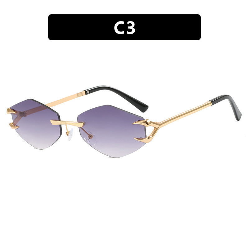 European And American Leisure Hip Hop Trend Sunglasses Frameless Grapple Polygonal Sunglasses