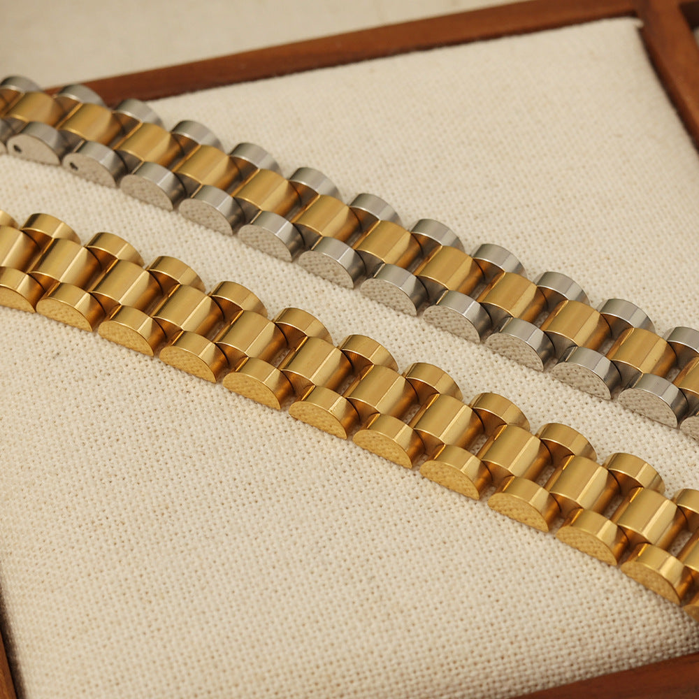 Titanium Steel Men's Bracelet Wide Strap
