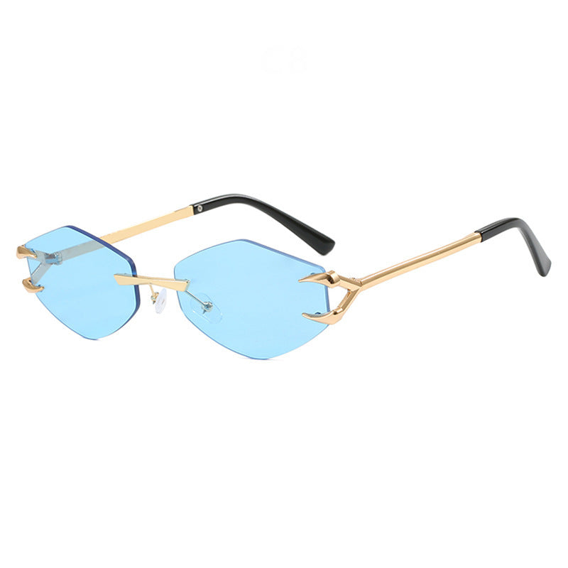 European And American Leisure Hip Hop Trend Sunglasses Frameless Grapple Polygonal Sunglasses
