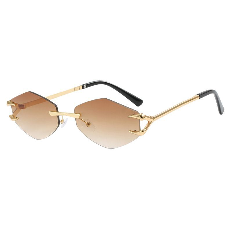 European And American Leisure Hip Hop Trend Sunglasses Frameless Grapple Polygonal Sunglasses