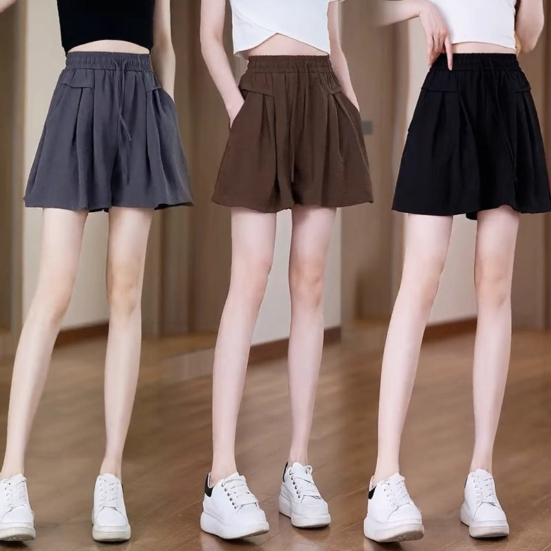 Casual Shorts Women's High Waist Summer Thin Plus Size