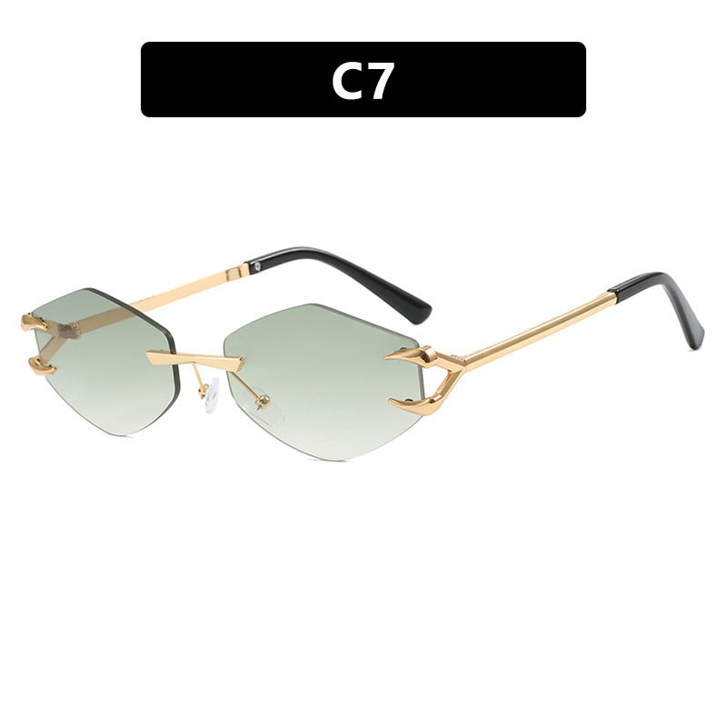 European And American Leisure Hip Hop Trend Sunglasses Frameless Grapple Polygonal Sunglasses