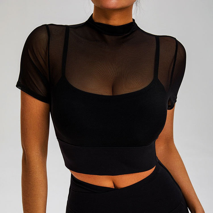With Chest Pad One-piece Cup Temperament Sexy Sports Turtleneck Grenadine
