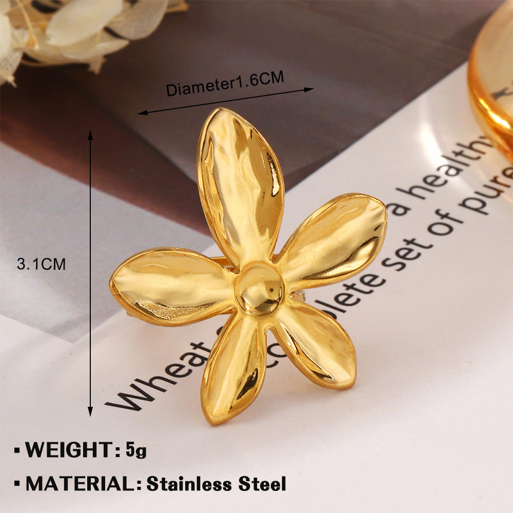 Stainless Steel Flower Ring Love Ring For Women