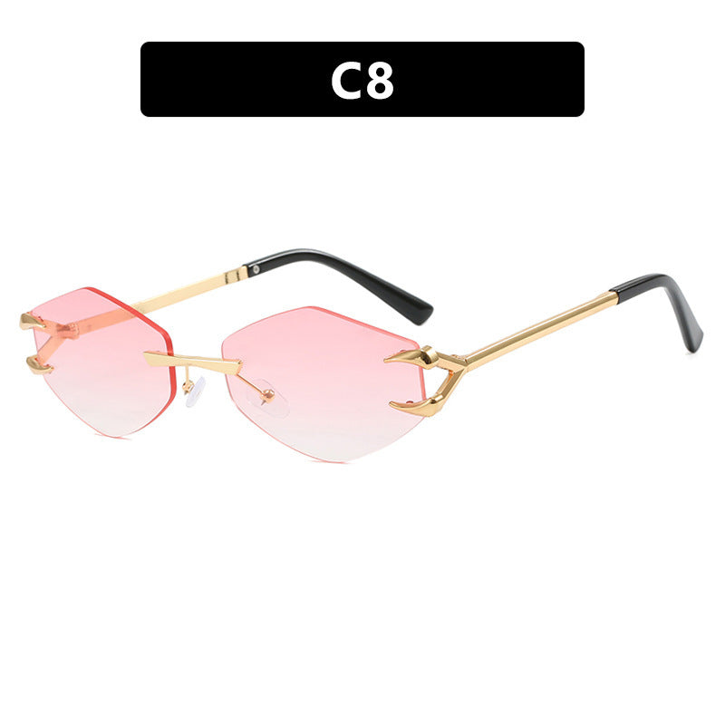 European And American Leisure Hip Hop Trend Sunglasses Frameless Grapple Polygonal Sunglasses
