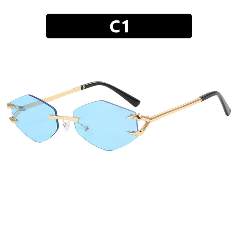 European And American Leisure Hip Hop Trend Sunglasses Frameless Grapple Polygonal Sunglasses