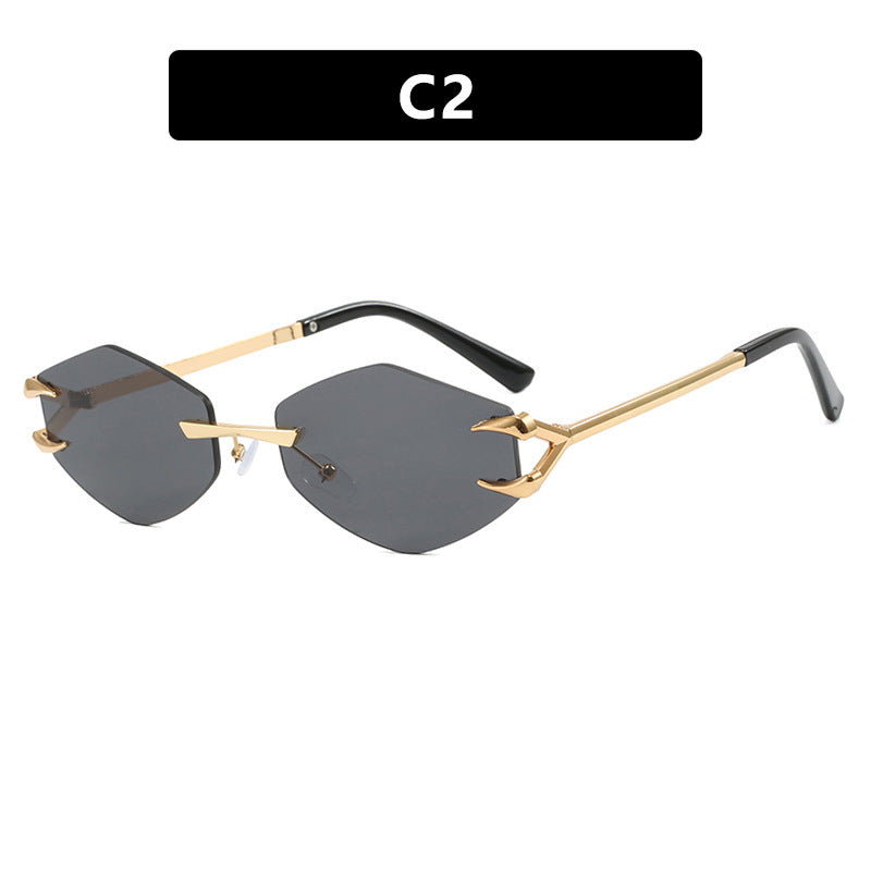 European And American Leisure Hip Hop Trend Sunglasses Frameless Grapple Polygonal Sunglasses