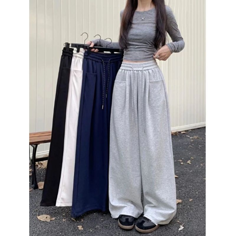 High Waist Drooping Straight Casual Mop Pants Loose Sweatpants