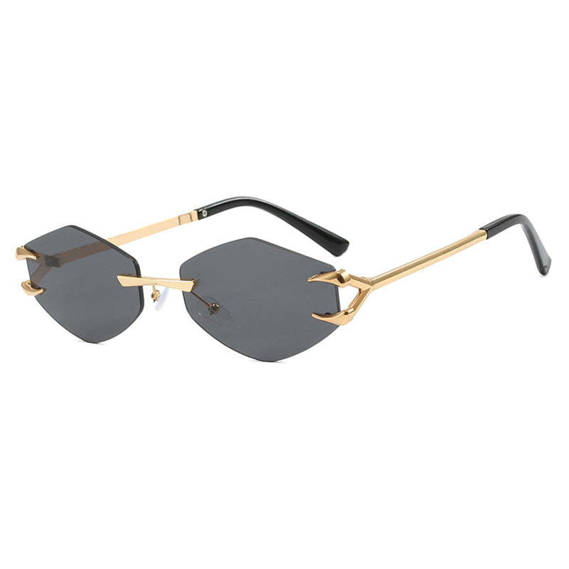 European And American Leisure Hip Hop Trend Sunglasses Frameless Grapple Polygonal Sunglasses
