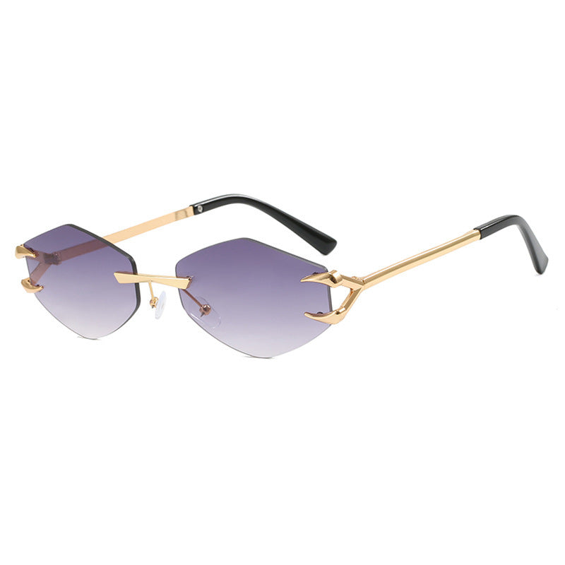European And American Leisure Hip Hop Trend Sunglasses Frameless Grapple Polygonal Sunglasses