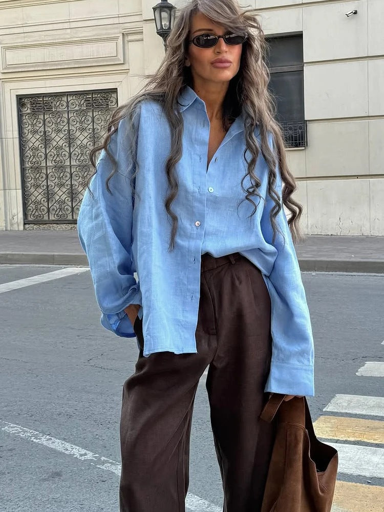 Women's Long Sleeve Ruffle Blouse Blouse