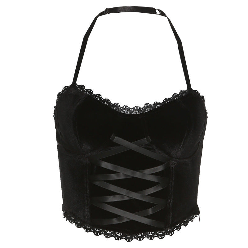 Fashion Women's New Halter Neck Lace Vest