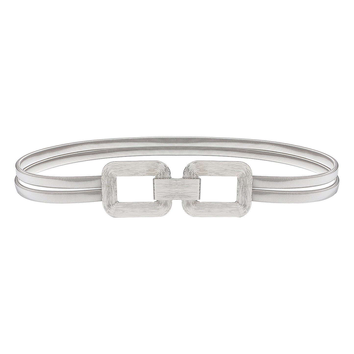 Cross-border Metal Double Spring Belt Casual Elastic A Pair Of Buckles Girdle Coat Decoration Waist Chain