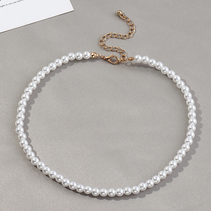 Elegant Round Pearl Necklace Temperament Pearl Necklace