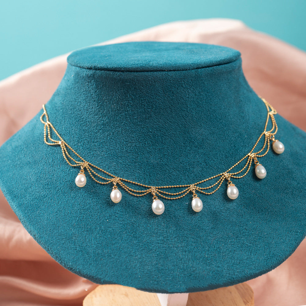 French Temperament Natural Pearl Dress Necklace Ladies