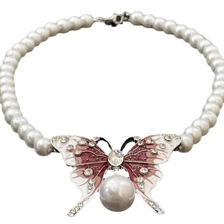 Women's Bow Tassel Pearl Necklace