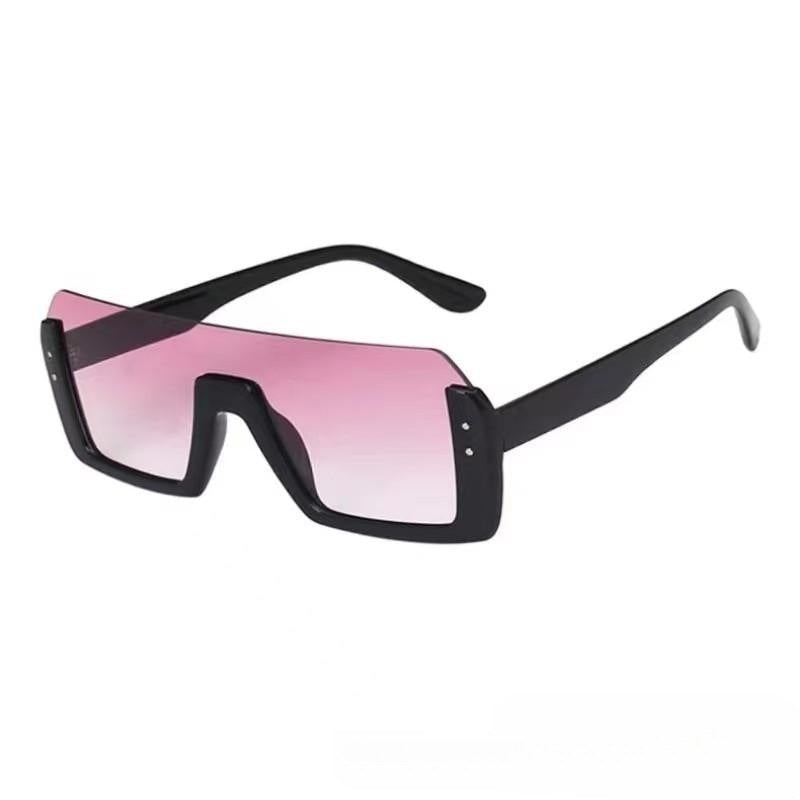Semi-rimless Frame Fashion Multi-color One-piece Sunglasses One-piece Sunglasses