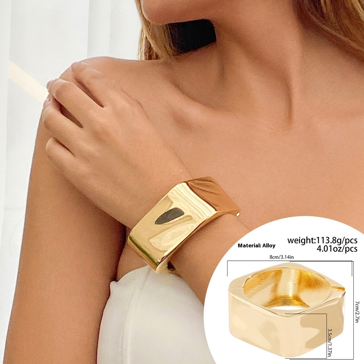 Metal Glossy Water Droplet Hugging Bracelet For Fashionable