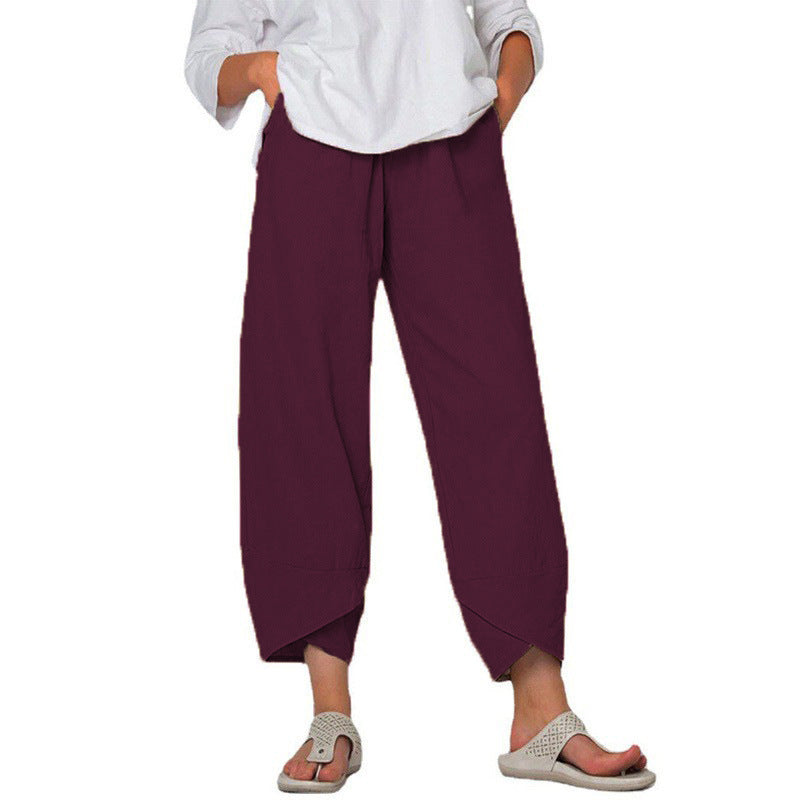 Solid Color Loose Casual Straight-leg Wide Leg Pants
