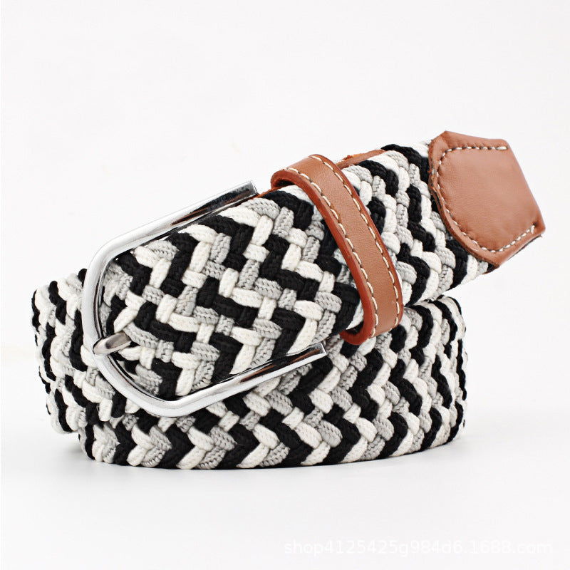 Elastic Woven Belt Corrugated All-match Casual Women's Canvas
