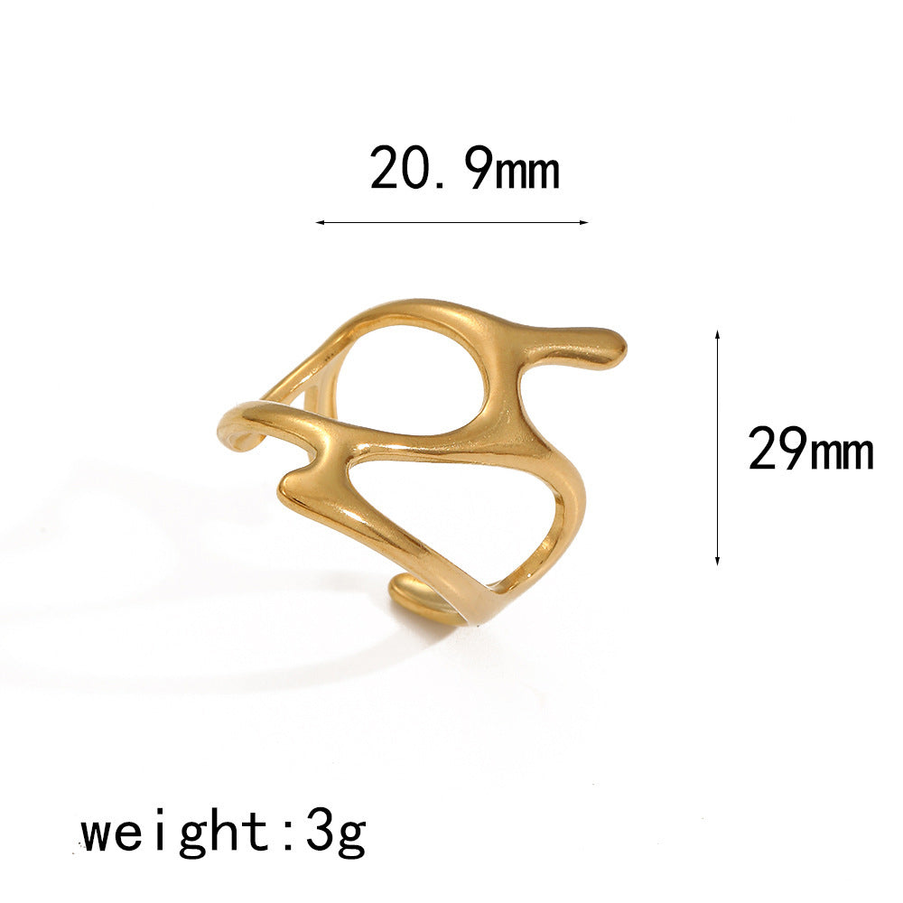 Geometric Ring Line Titanium Steel Ring For Women