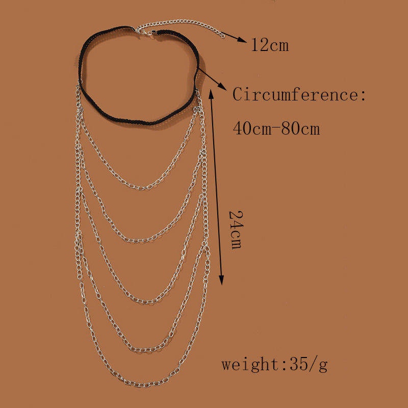 Trend Personality Multi-layer Chain Elastic Thigh Women