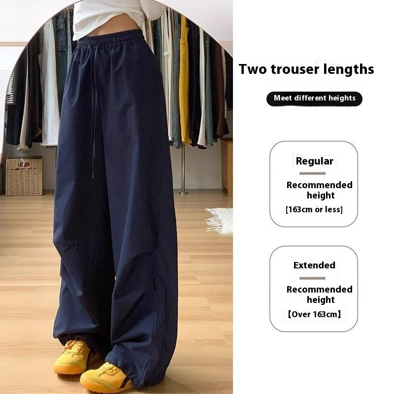 Loose Straight Casual Quick-drying Sports Pants Embroidered Wide-leg Pants